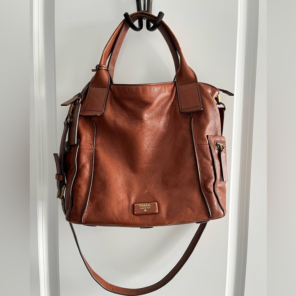 Fossil Brown Leather Women's Crossbody Bag